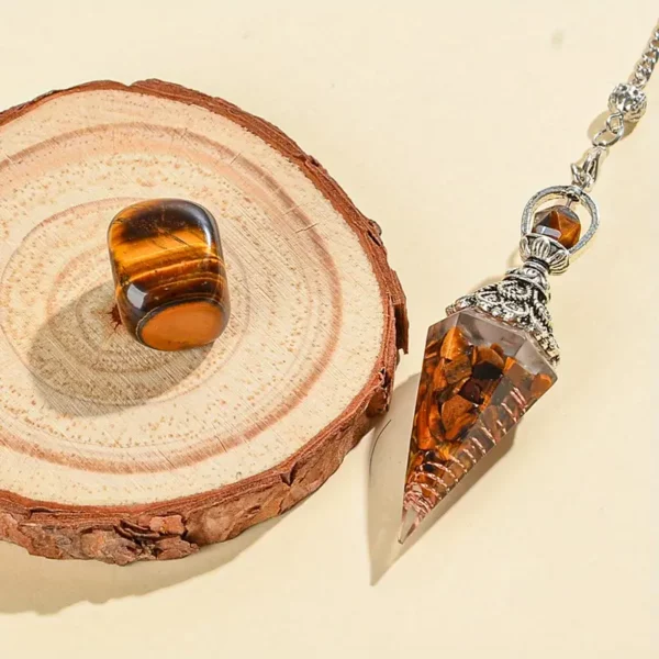 Pendel - Natürlicher Tigerauge-Stein – Bild 4